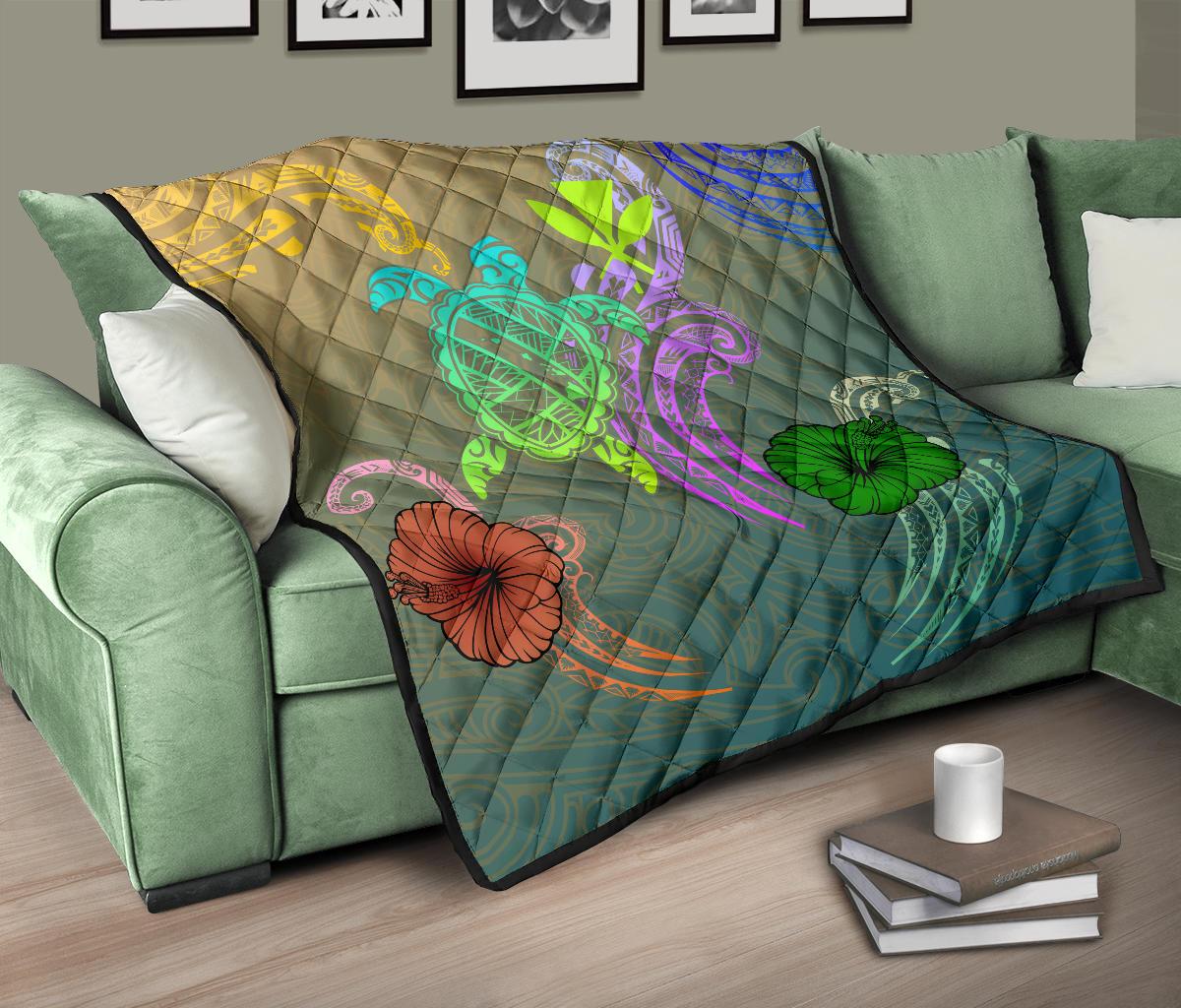 Hawaii Turtle Polynesian Premium Quilt - Tag Style - Polynesian Pride