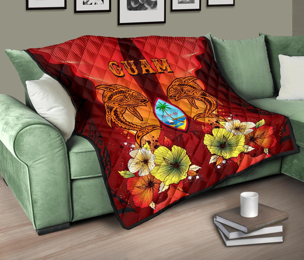 Guam Premium Quilt - Tribal Tuna Fish - Polynesian Pride