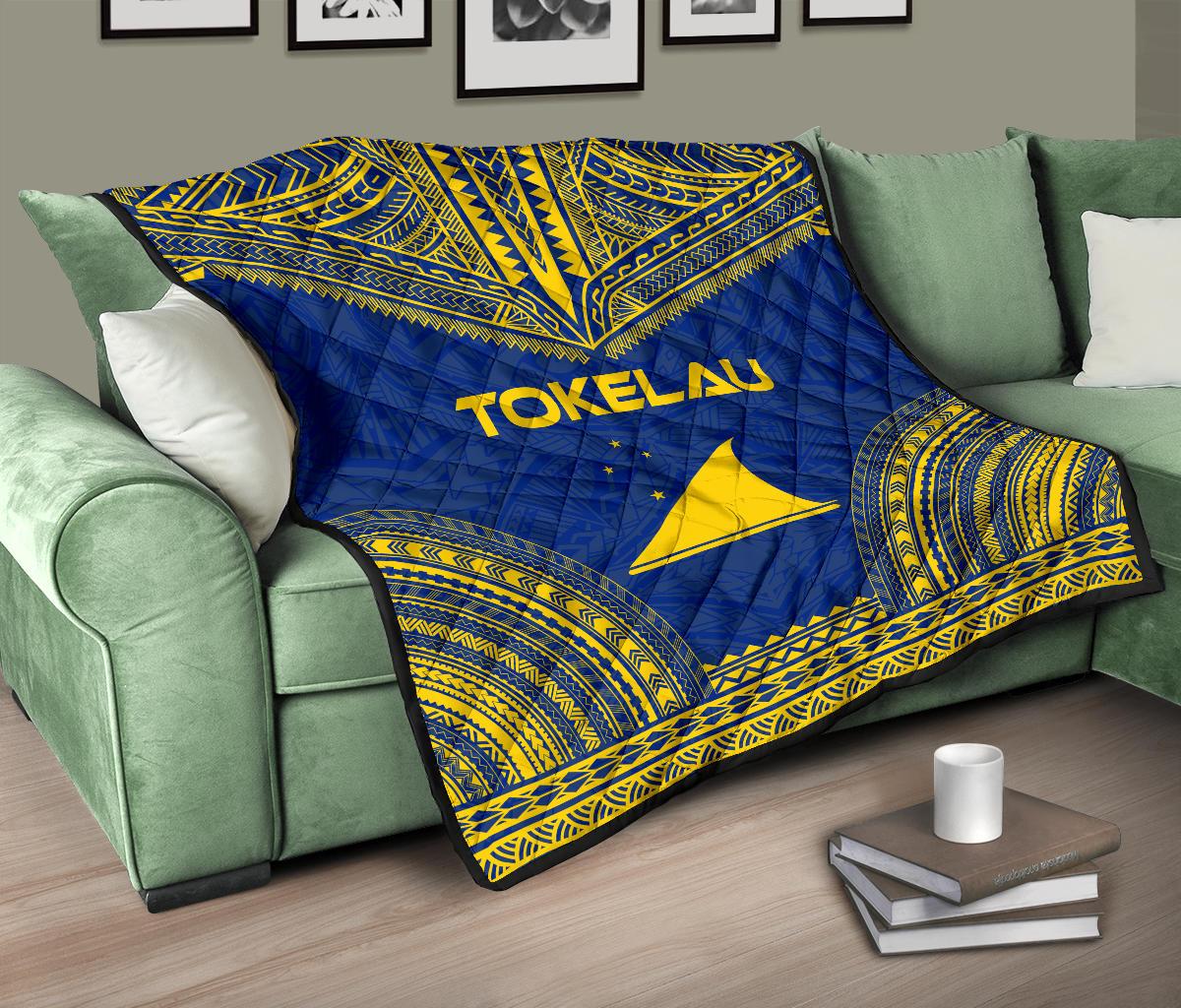 Tokelau Premium Quilt - Tokelau Flag Polynesian Chief BLue Version - Polynesian Pride