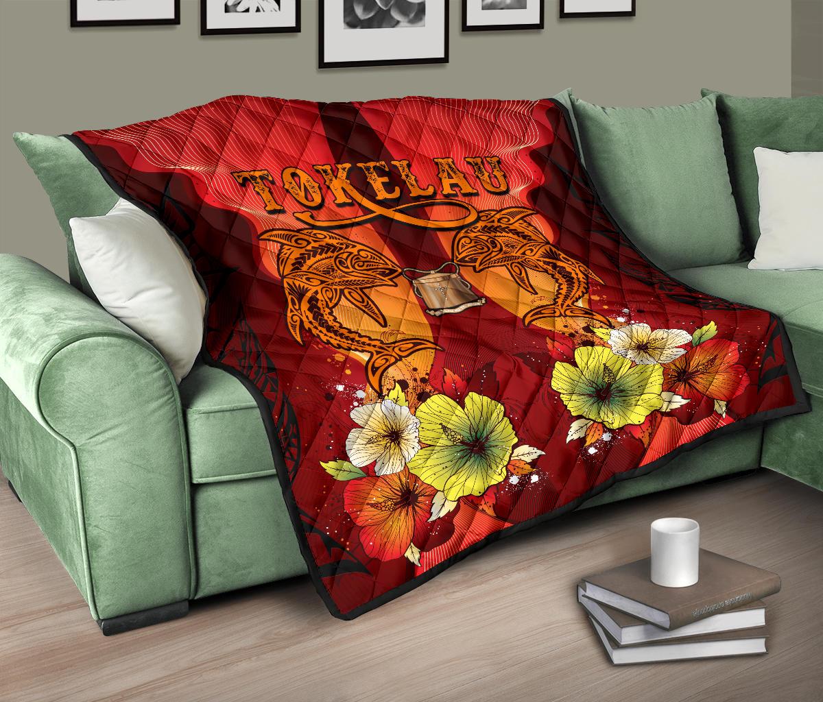 Tokelau Premium Quilt - Tribal Tuna Fish - Polynesian Pride