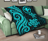 Hawaii Premium Quilt - Turquoise Tentacle Turtle - Polynesian Pride