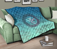 Hawaiian Map Kanaka Vintage Tropical Premium Quilt - Polynesian Pride