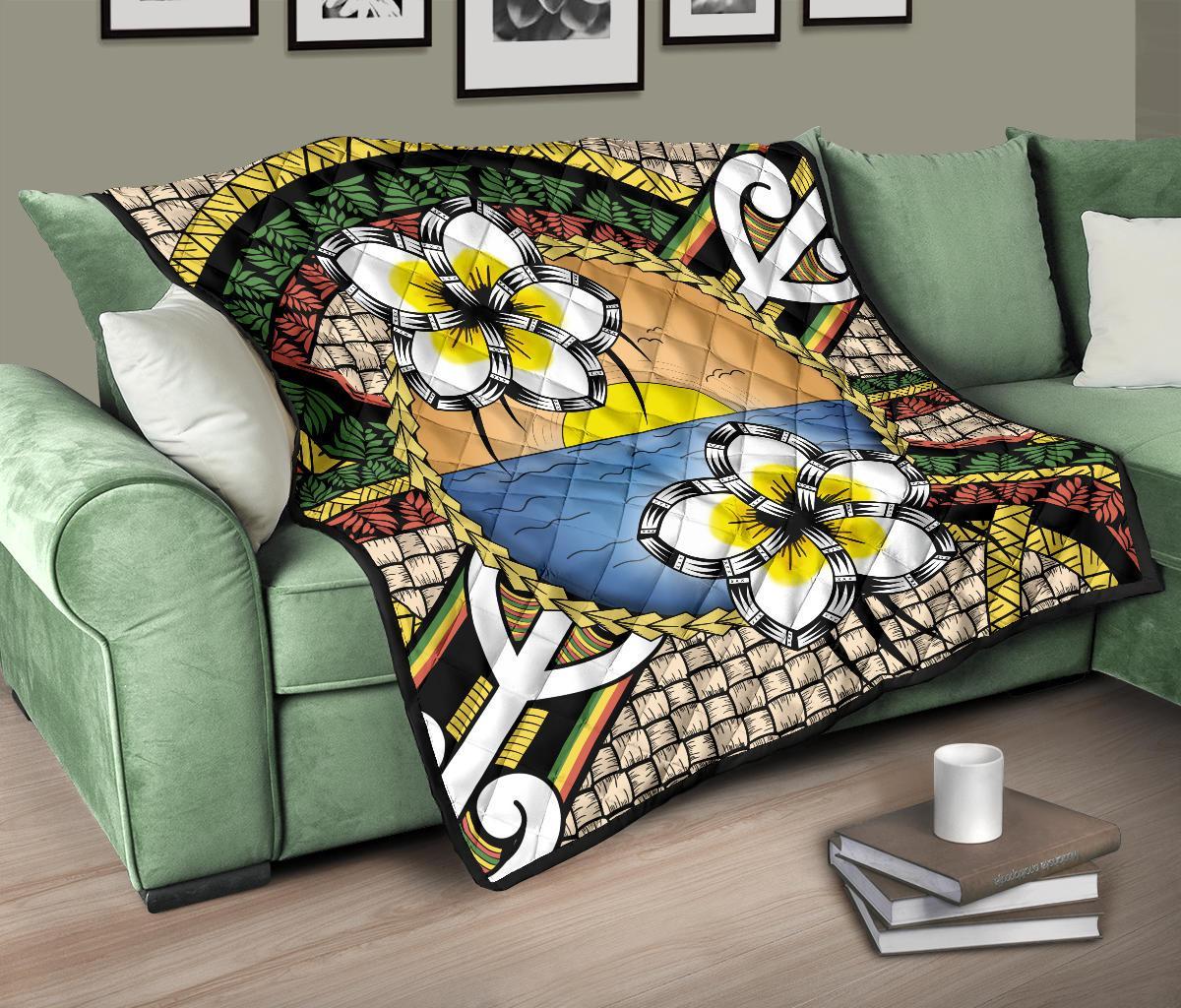 Hawaii Plumeria Pattern Limited Premium Quilt - Polynesian Pride
