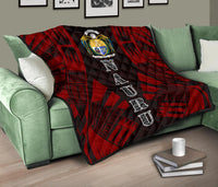Nauru Premium Quilt - Nauru Coat Of Arms Polynesian Red Tattoo - Polynesian Pride