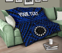 Cook Island Personalised Premium Quilt - Seal With Polynesian Tattoo Style ( Blue) - Polynesian Pride