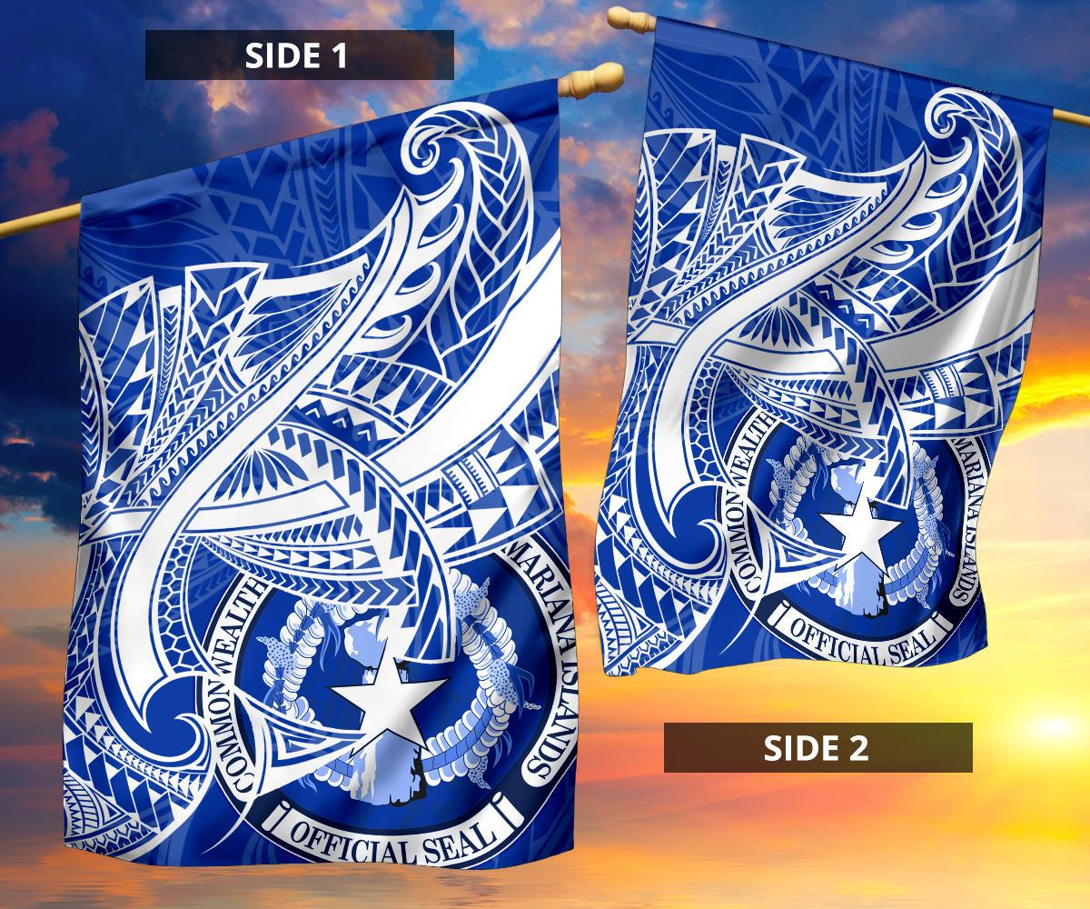 Northern Mariana Islands Flag - Seal CNMI With Curve Patterns - Polynesian Pride