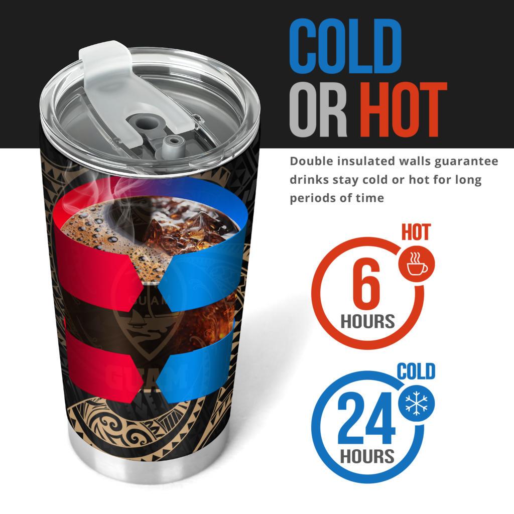 Guam Polynesian Tumbler - Gold Tribal Wave - Polynesian Pride