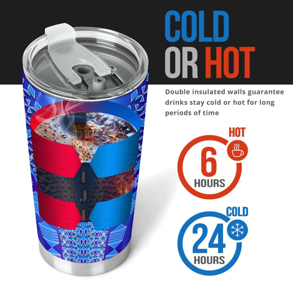 Fiji Drua Tumbler Tapa - Polynesian Pride