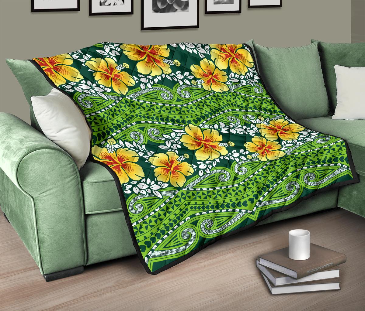 Hawaii Polynesian Premium Quilt - Hibiscus Patterns - Polynesian Pride