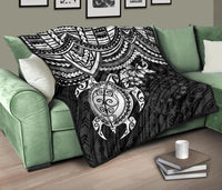 Cook Islands Polynesian Premium Quilt - White Turtle - Polynesian Pride