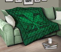 Hawaii Polynesian Kanaka Maoli Premium Quilt Green - Polynesian Pride