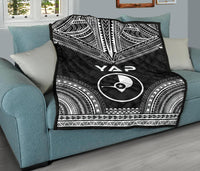 Yap Premium Quilt - Yap Flag Polynesian Chief Black Version - Polynesian Pride