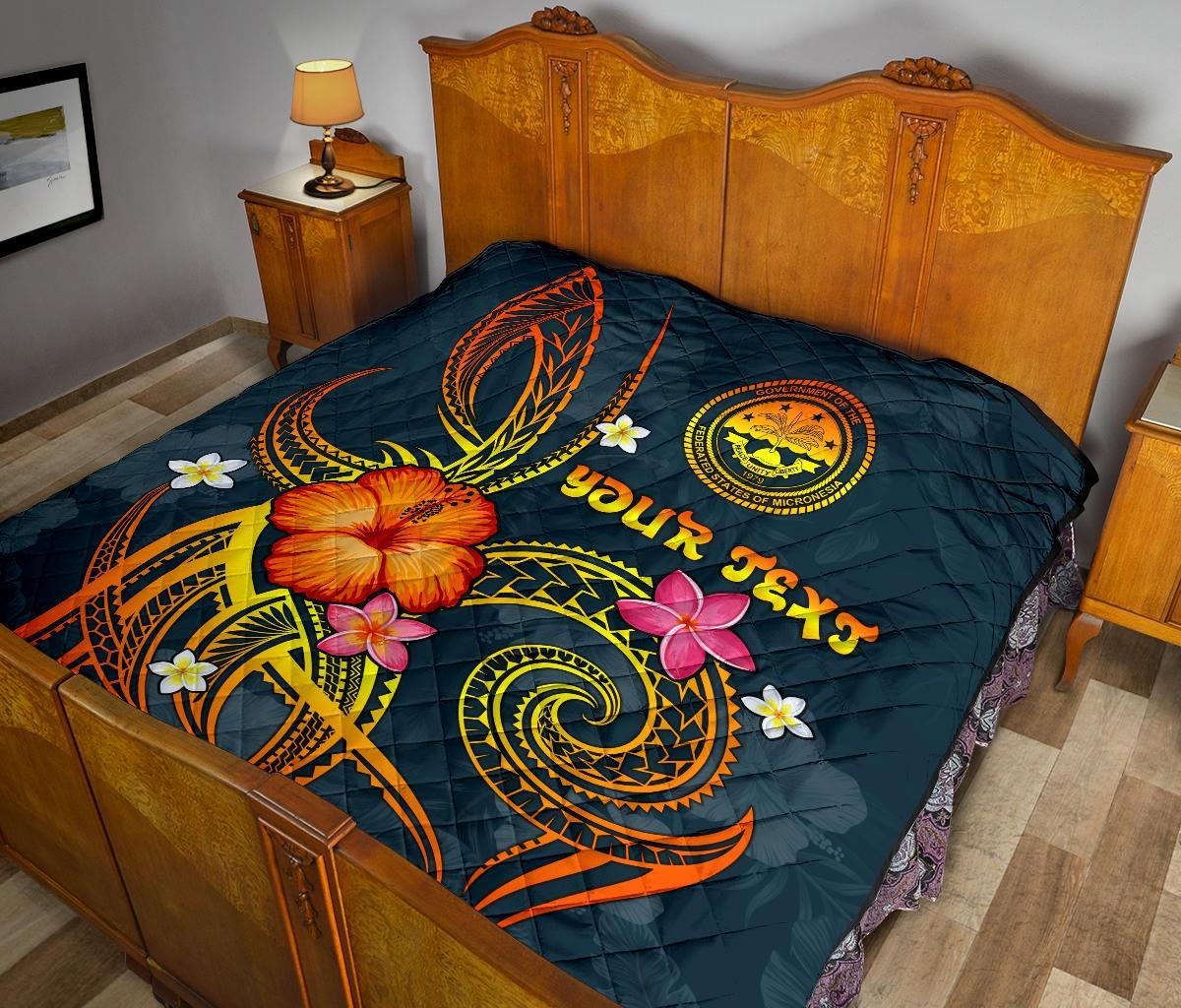 Federated States of Micronesia Polynesian Personalised Premium Quilt - Legend of FSM (Blue) - Polynesian Pride