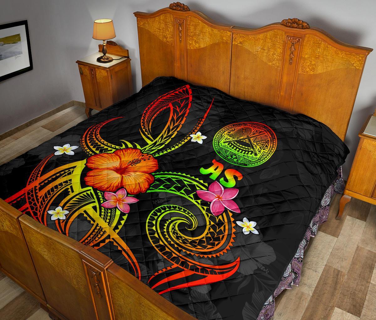 American Samoa Polynesian Premium Quilt - Legend of American Samoa (Reggae) - Polynesian Pride