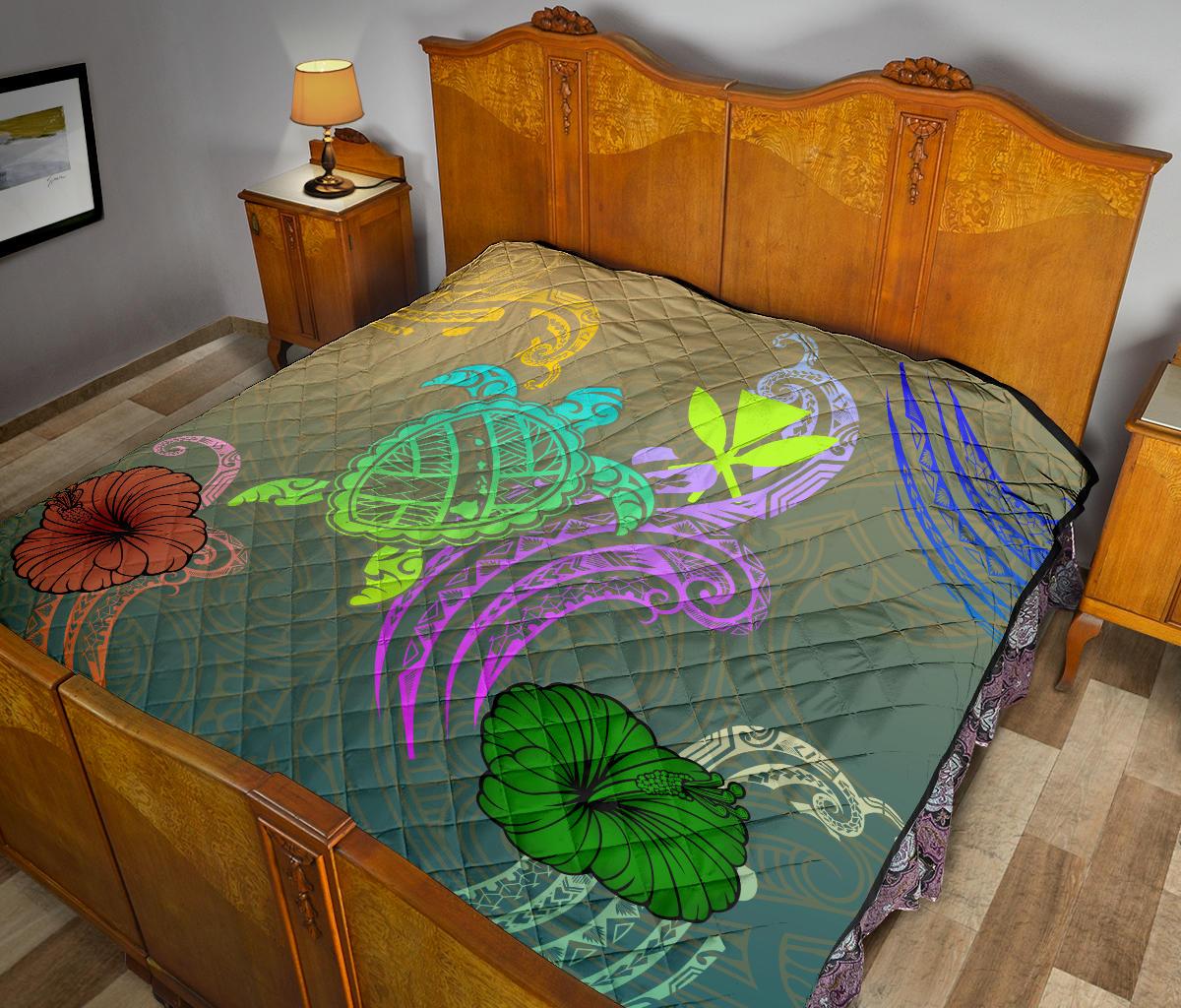 Hawaii Turtle Polynesian Premium Quilt - Tag Style - Polynesian Pride