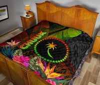 Chuuk Polynesian Premium Quilt - Hibiscus and Banana Leaves - Polynesian Pride