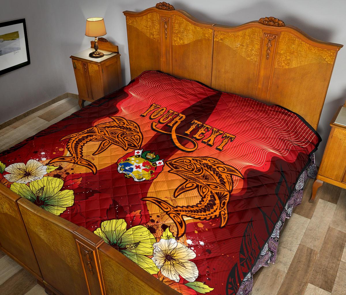 Tonga Personalised Premium Quilt - Tribal Tuna Fish - Polynesian Pride