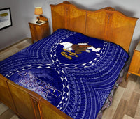 American Samoa Polynesian Premium Quilt - American Samoa Flag with Polynesian Tattoo - Polynesian Pride