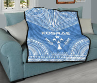 Kosrae Premium Quilt - Kosrae Flag Polynesian Chief Bluecs Version - Polynesian Pride