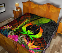 Pohnpei Polynesian Premium Quilt - Hibiscus and Banana Leaves - Polynesian Pride