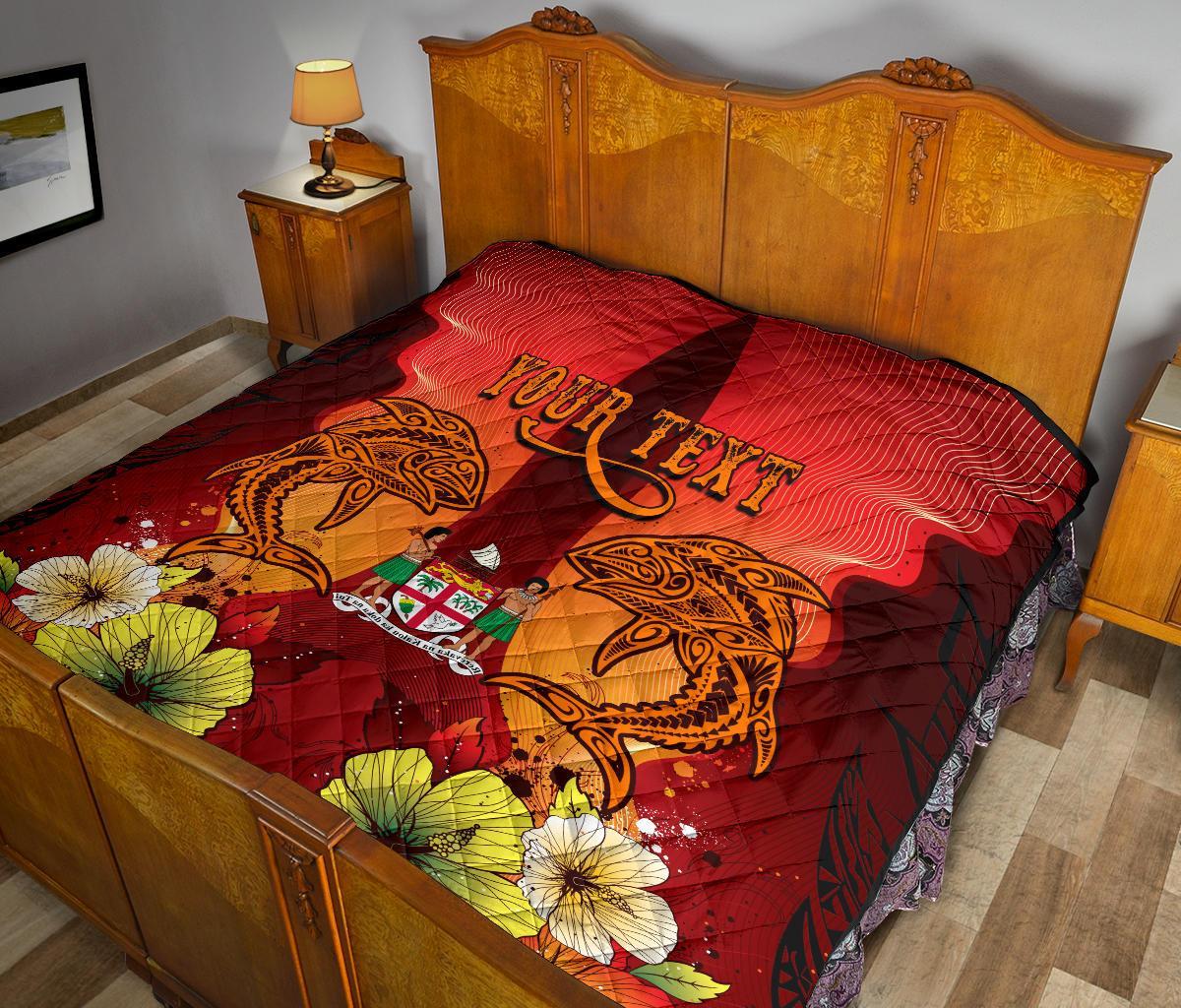 Fiji Custom Personalised Premium Quilt - Tribal Tuna Fish - Polynesian Pride