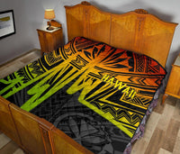 Hawaii Premium Quilt - Kanaka Maoli With Polynesian Pattern In Heartbeat Style (Reggae) - Polynesian Pride