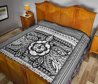 Hawaii Polyensian Turtle Premium Quilt White - Polynesian Pride