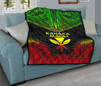 Hawaii Premium Quilt - Kanaka Maoli Polynesian Chief Reggae Version - Polynesian Pride