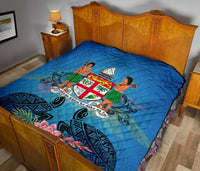 Fiji Premium Quilt - Turtle Hibiscus Tapa Patterns - Polynesian Pride