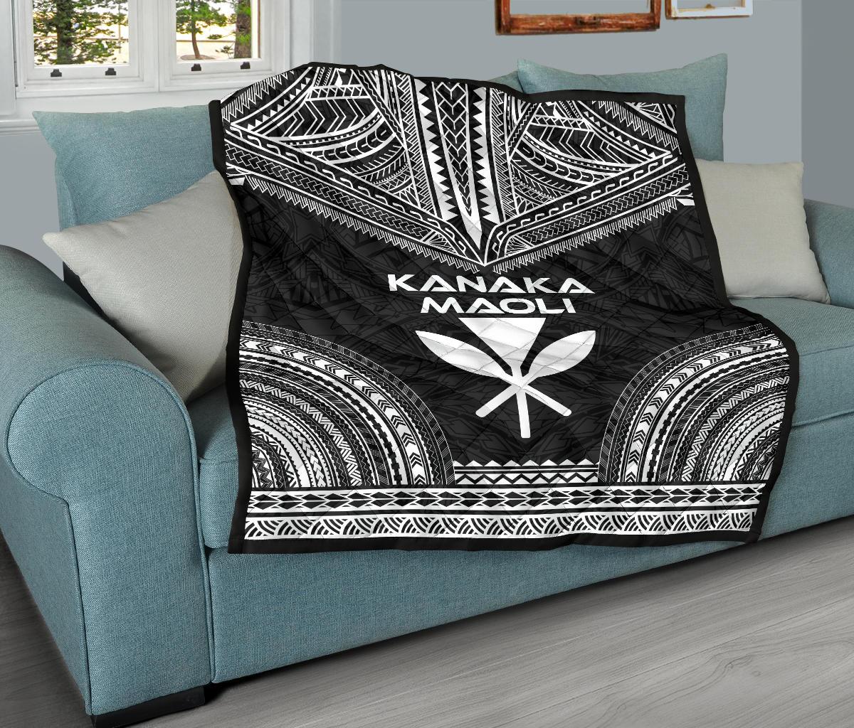 Hawaii Premium Quilt - Kanaka Maoli Polynesian Chief Black Version - Polynesian Pride