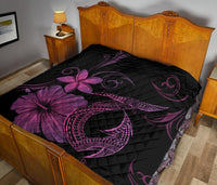 Hawaii Fish Hook Hibiscus Premium Quilt Pink - Polynesian Pride