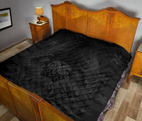 Hawaii Owl Hibiscus Plumeria Premium Quilt - Gray - Polynesian Pride