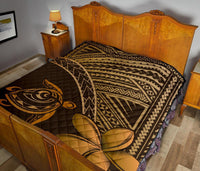 Hawaii Quilt - Hawaii Turtle Plumeria Quilt Brown - Polynesian Pride