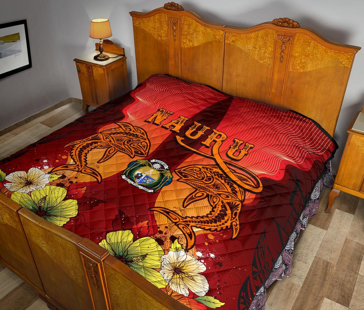 Nauru Premium Quilt - Tribal Tuna Fish - Polynesian Pride