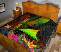 Tokelau Polynesian Personalised Premium quilt - Hibiscus and Banana Leaves - Polynesian Pride