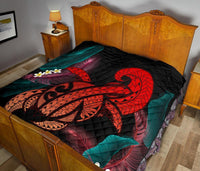 Hawaii Turtle Polynesian Tropical Premium Quilt - Ghia Style Red - Polynesian Pride