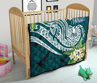 Tahiti Polynesian Premium Quilt - Summer Plumeria (Turquoise) - Polynesian Pride