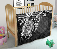 Fiji Polynesian Premium Quilt - Fiji Flag & White Turtle Hibiscus - Polynesian Pride