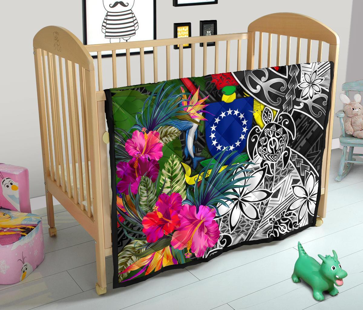 Cook Islands Premium Quilt - Turtle Plumeria Banana Leaf - Polynesian Pride