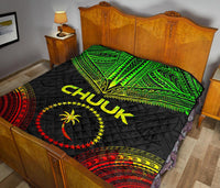 Chuuk Premium Quilt - Chuuk Flag Polynesian Chief Reggae Version - Polynesian Pride