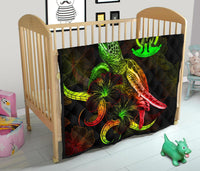 Vanuatu Polynesian Premium Quilt - Turtle With Blooming Hibiscus Reggae - Polynesian Pride