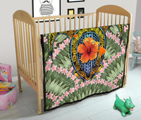 Hawaii Turtle Map Plumeria Hawaiian Tropical Premium Quilt - Candy Style - AH - Polynesian Pride