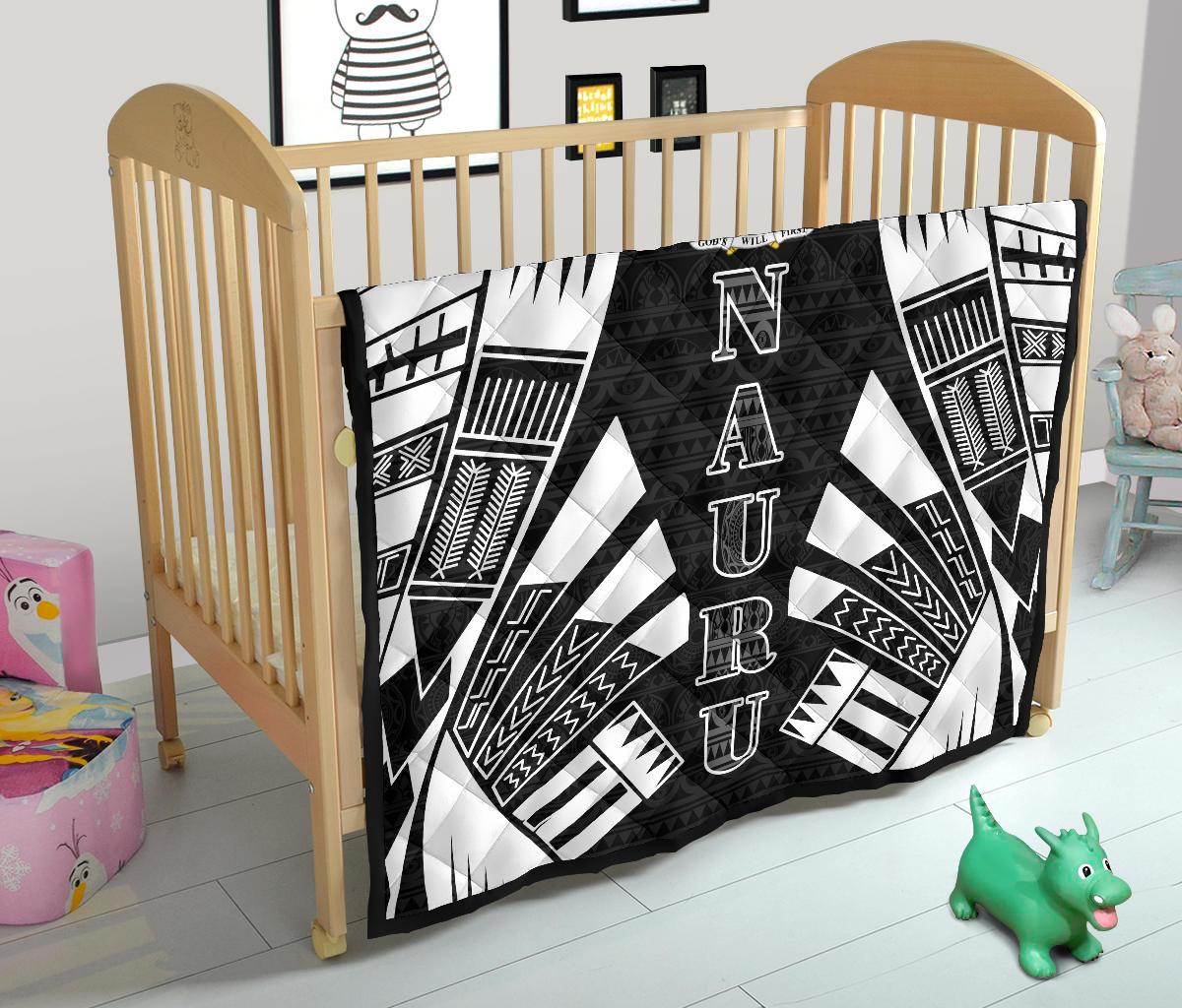 Nauru Premium Quilt - Nauru Coat Of Arms Polynesian White Tattoo - Polynesian Pride