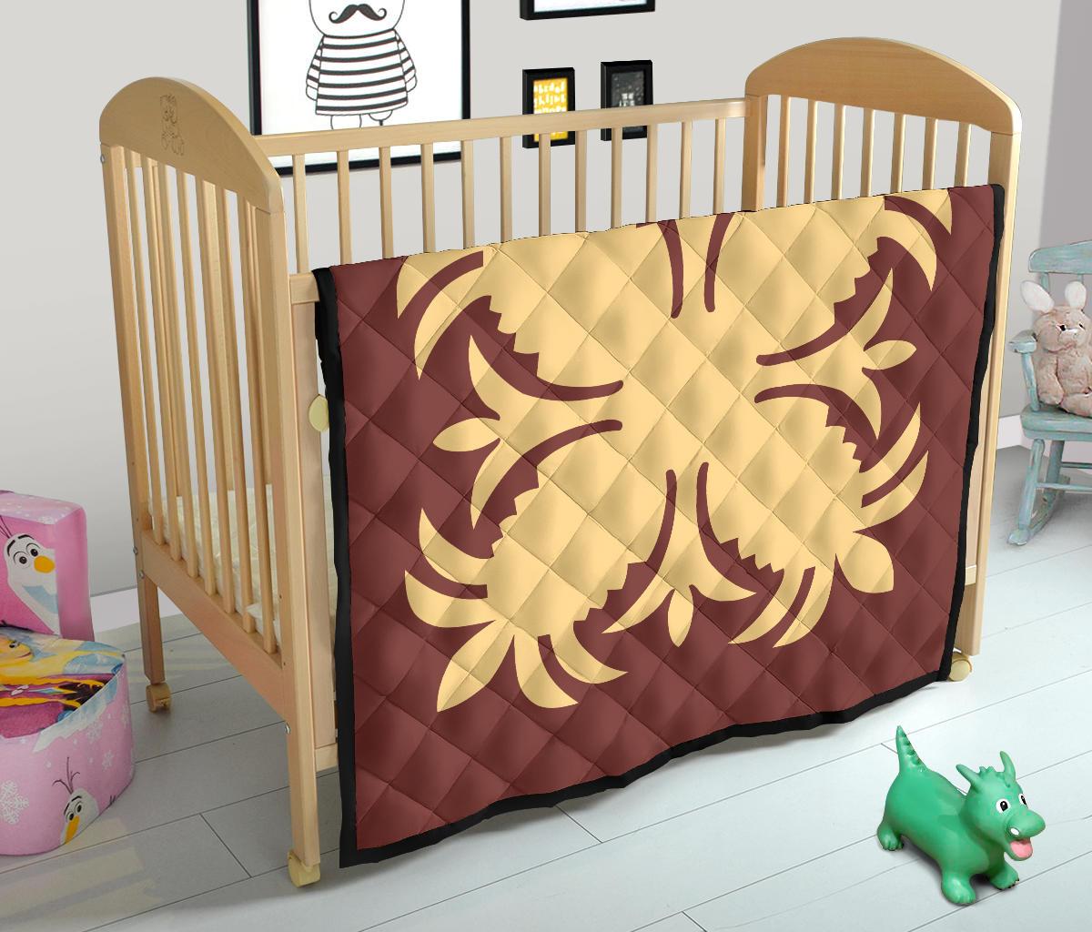 Hawaiian Premium Quilt Royal Pattern - Coral - A2 Style - Polynesian Pride