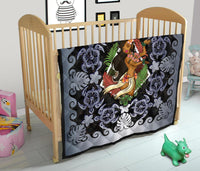 Hawaii Polynesian Premium Quilt - Hawaiian Dancing Girl Silver - Polynesian Pride