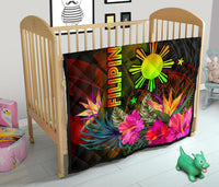 The Philippines Polynesian Premium Quilt - Hibiscus and Banana Leaves - Polynesian Pride