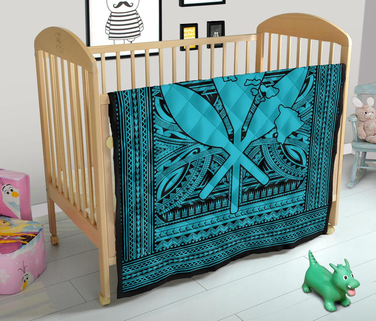 Hawaii Polynesian Kanaka Maoli Premium Quilt Blue - Polynesian Pride