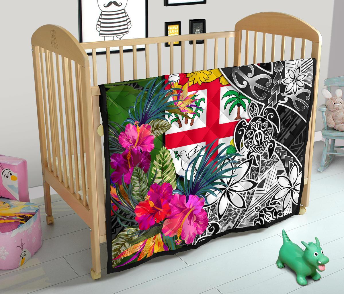 Fiji Premium Quilt - Turtle Plumeria Banana Leaf - Polynesian Pride