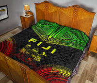 Fiji Premium Quilt - Fiji Coat Of Arms Polynesian Chief Reggae Version - Polynesian Pride