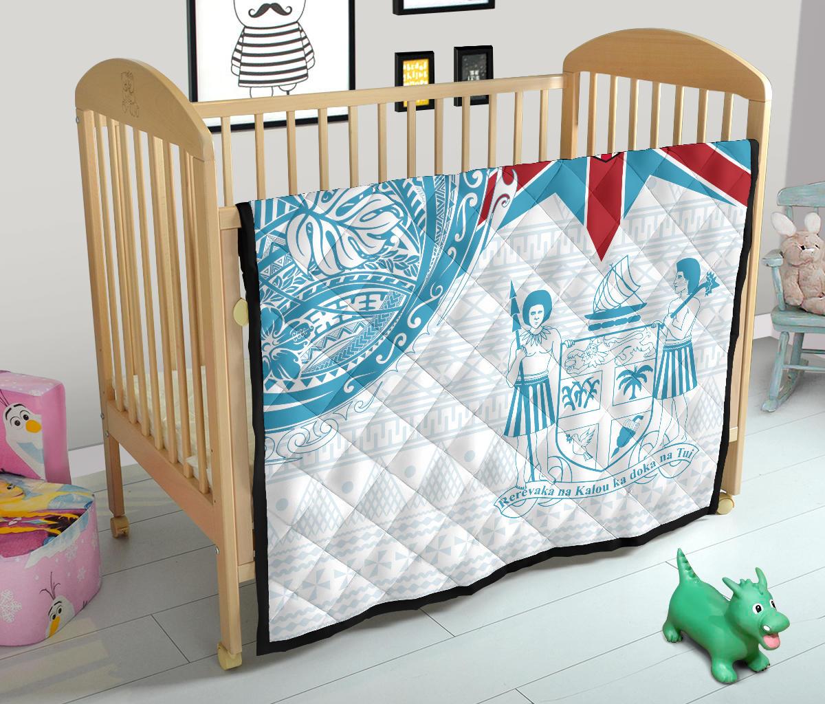 Fiji Polynesian Premium Quilt - Fiji Flag Fiji Flag with Coat of Arms - Polynesian Pride